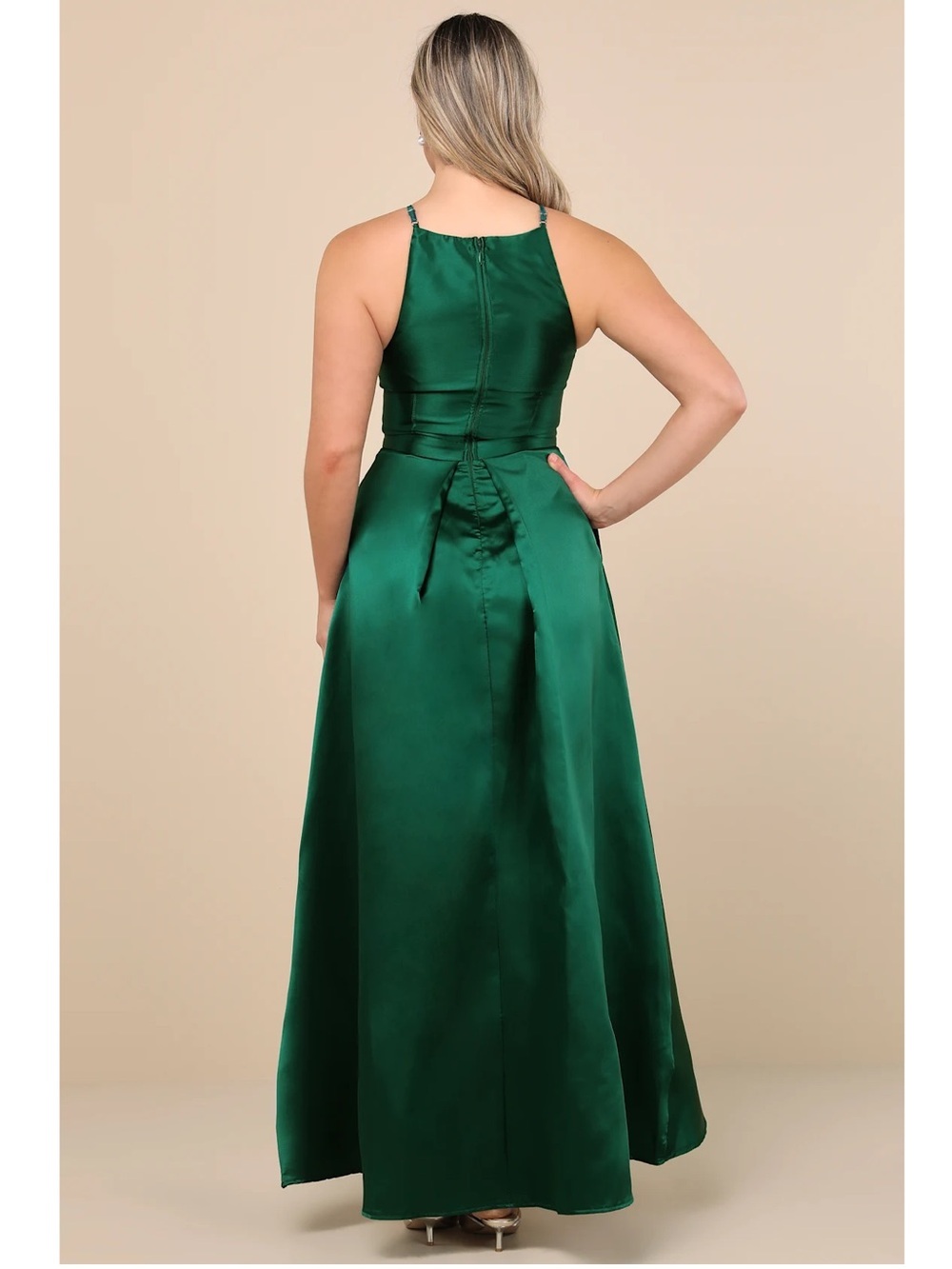 NWT Lulu’s Broadway Show Emerald Green High-Low Maxi Gown Dress M & XL 882102 - Picture 12 of 15